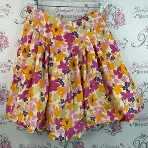 Togo skirt floral flowers leaf’s pink purple orange Vibrant Floral ruffle Skirt